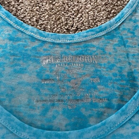 True Religion Blue Racerback Tank Top - Picture 5 of 6